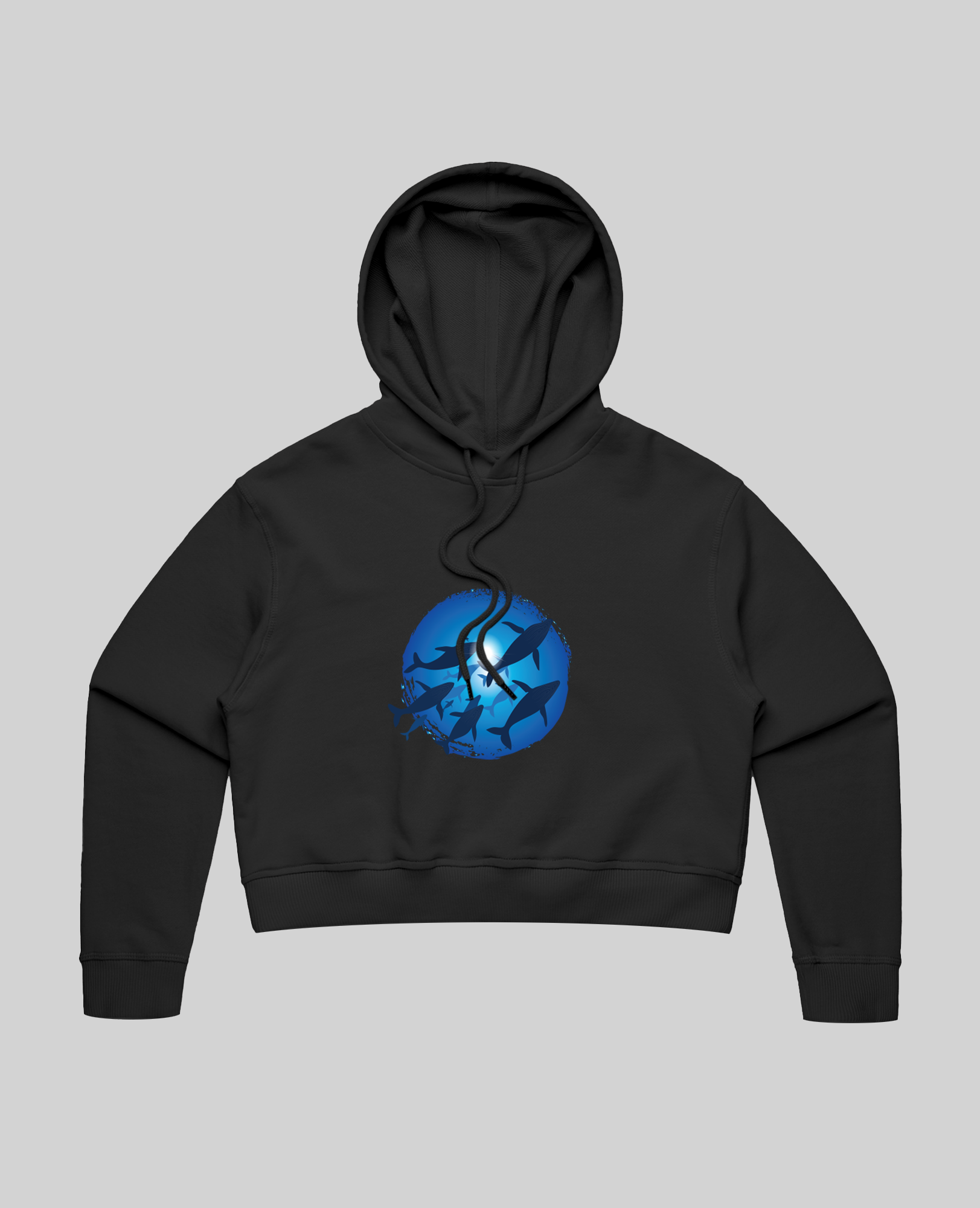 Ocean Voyagers Crop Hoodie front print