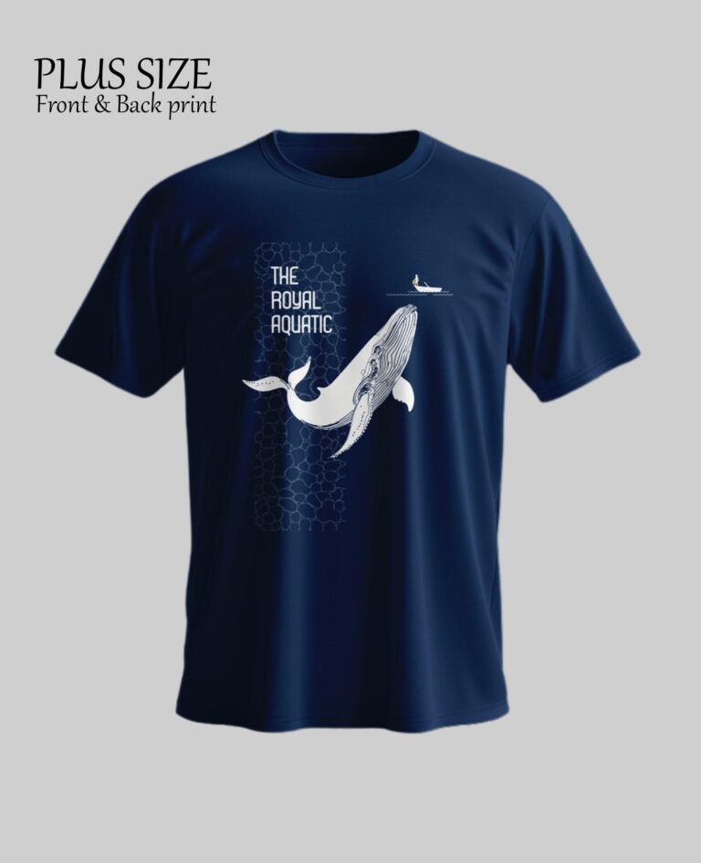 The Royal Aquatic Plus Size T-shirt front and back prints