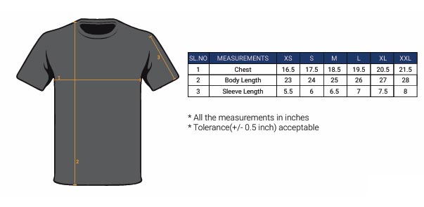 Women tshirt size chart