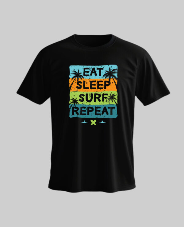 Eat Sleep Surf Repeat Pure Cotton T-Shirt