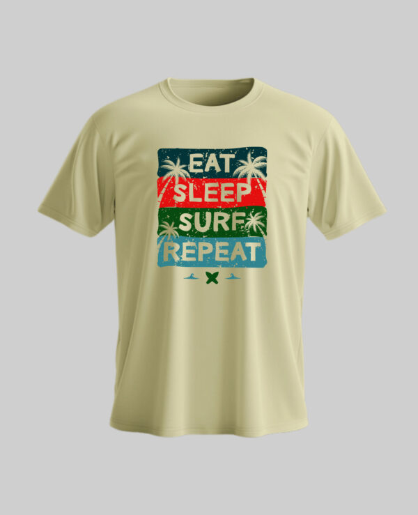 Eat Sleep Surf Repeat Pure Cotton T-Shirt