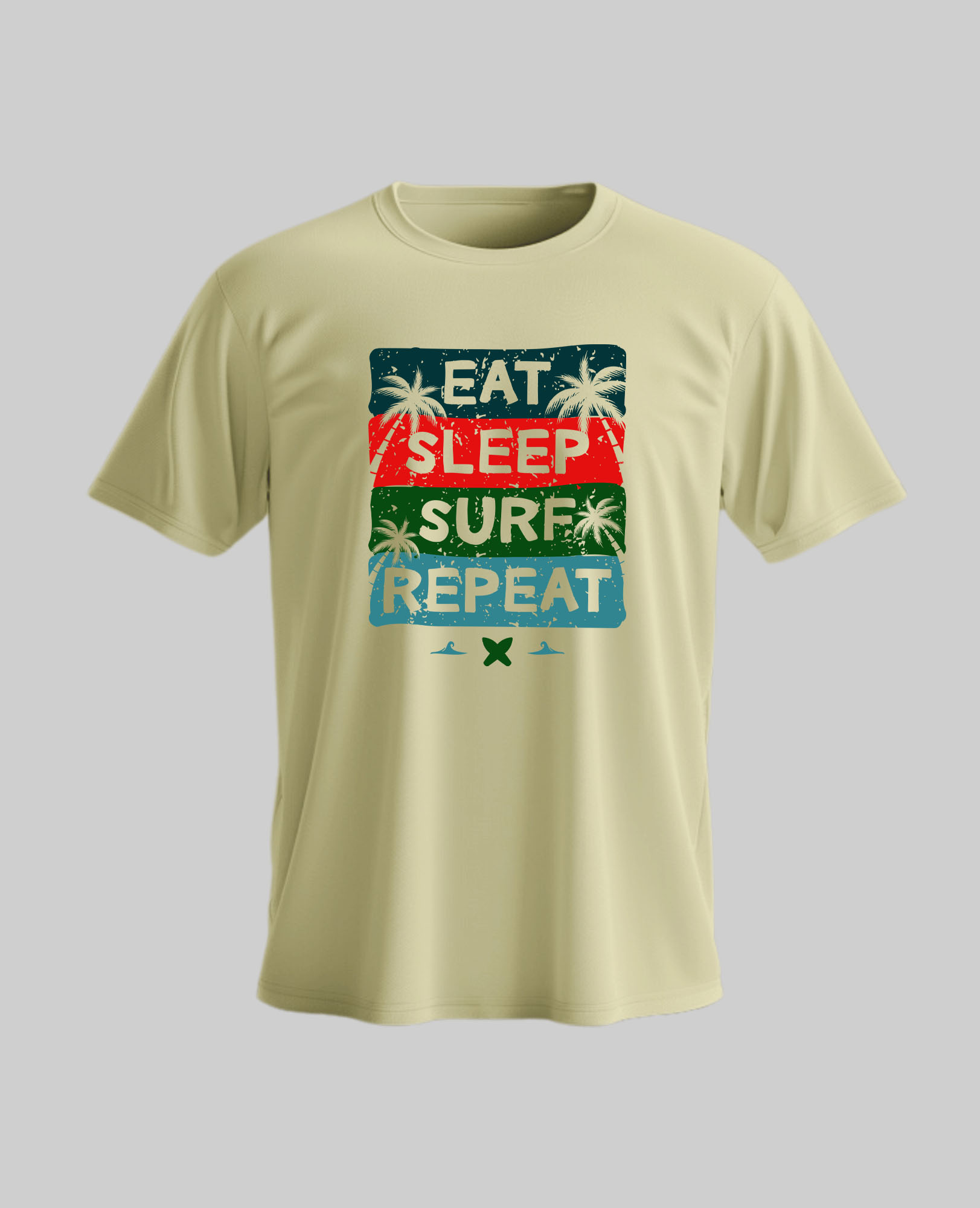 Eat Sleep Surf Repeat Pure Cotton T-Shirt